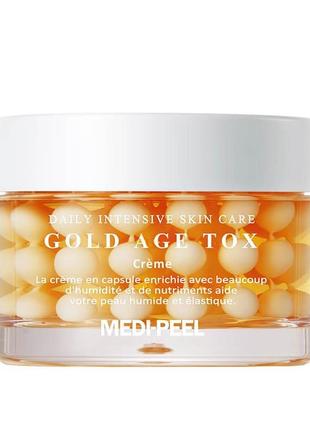 Антивіковий капсульний крем з екстрактом золотого шовкопряда medi - peel gold age tox cream