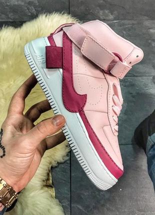 Кросівки Кроссовки nike air force 1 lx white lace "pink" high pink.