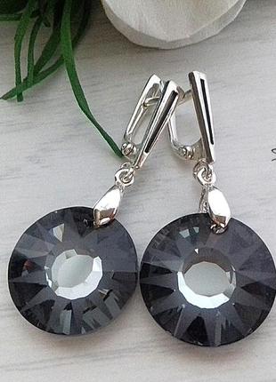 Серебряные серьги swarovski