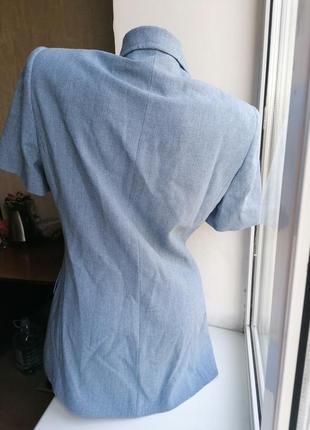 Винтаж: синий жакет\пиджак с карманами дорогой бренд caroll париж, франция (к090)4 фото