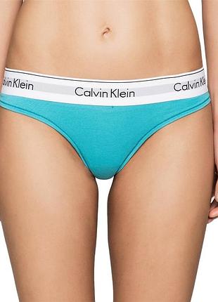 8 с 36 calvin klein спортивные хлопковые трусики стринги на широкой резинке цвет бирюзы1 фото