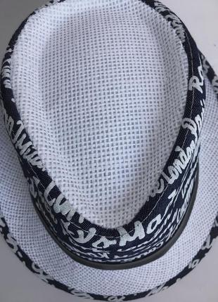 Шляпа челентанка панамка панама с принтом рисунком надписями джинсовая типа соломенная плетенная летняя пляжная женская мужская3 фото