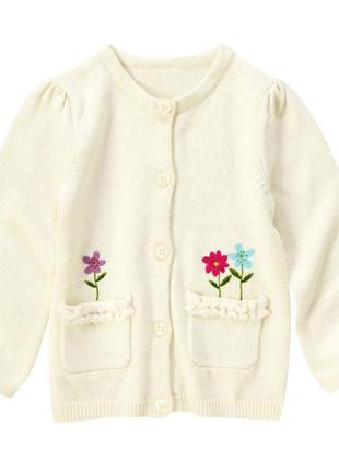 Кофта crazy8 сша flower embroidered pocket возраст 2 года в наличии