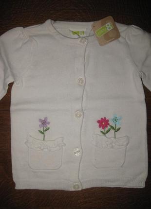 Кофта crazy8 сша flower embroidered pocket возраст 2 года в наличии5 фото