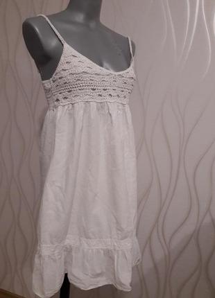 Уникальный, невероятно красивый сарафан с нежным шитьем, белого цвета. etam2 фото