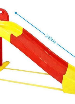 Гірка велика для катання дітей (червона з жовтими вставками) 243 см 014550/3 doloni (зв)1 фото