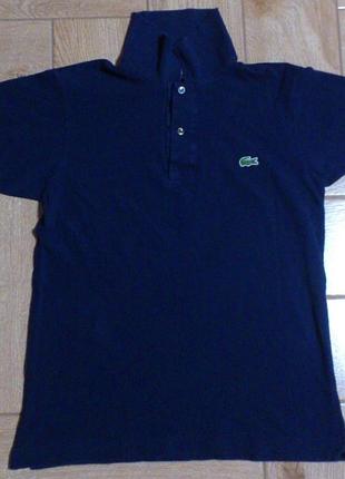 Поло мужское хлопковое синее лакост🐊 polo чоловіче бавовняне синє тенниска lacoste р.s🇫🇷