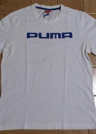 Футболка мужская хлопковая белая пума🐆футболка чоловіча бавовняна біла puma р.m🇩🇪🇧🇩