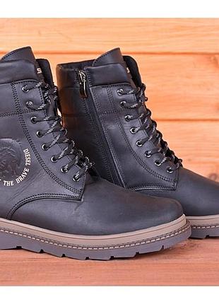 Ботинки кожаные зимние diesel combat boots5 фото