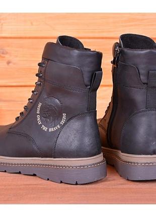 Ботинки кожаные зимние diesel combat boots7 фото