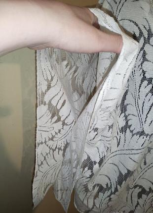 Білосніжна,гіпюрова блузка-туніка з перлинами,бусінами,бохо,azara paris,tu6 фото