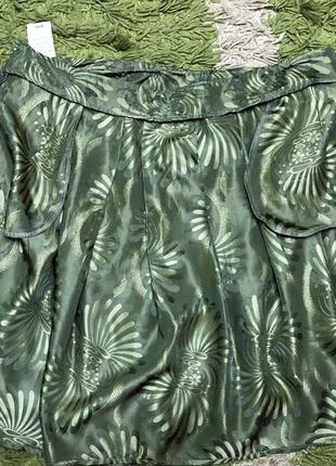 See by chloe , юбка с карманами , шёлк, люрекс цвет зелёный , оригинал5 фото