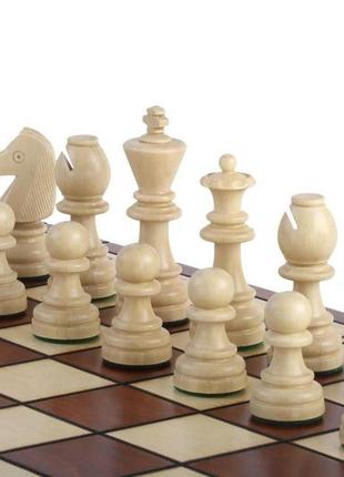 Элитные деревянные шахматы турнирные с утяжелителем №8 для соревнований подарочные 54 х 54 см madon (98)3 фото