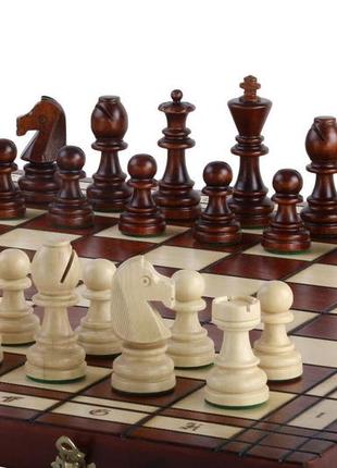 Элитные деревянные шахматы турнирные с утяжелителем №8 для соревнований подарочные 54 х 54 см madon (98)2 фото