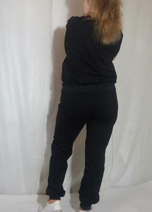 Літні жіночі спортивні штани бавовняні однотонні з манжетами чорні білі коричневі бежеві 38 - 502 фото