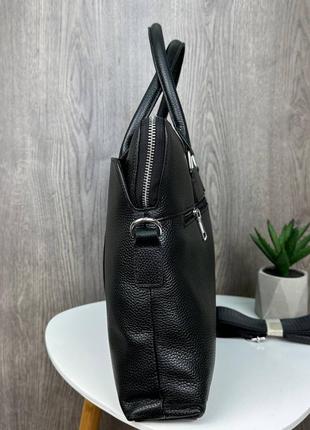 Мужская деловая сумка офисный портфель натуральная кожа (1324)3 фото