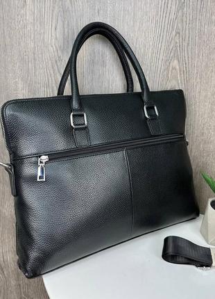 Мужская деловая сумка офисный портфель натуральная кожа (1324)5 фото