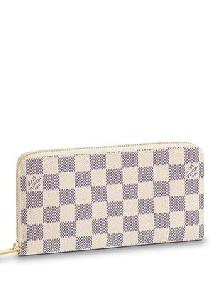 Шикарный кошелек louis vuitton zippy wallet damier azur white/grey