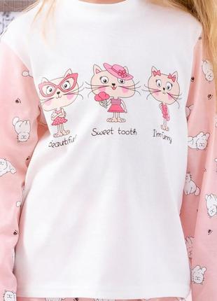 Красивая пижама хлопковая с котиками3 фото