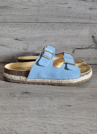 Замшевые шлепанцы шлепки б/у bonova birkenstock 42 р 27 см широкая стопа