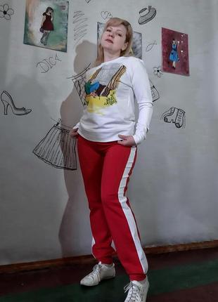 Штани  спортивні жіночі з двонитки  з лампасами різні кольори 38-50