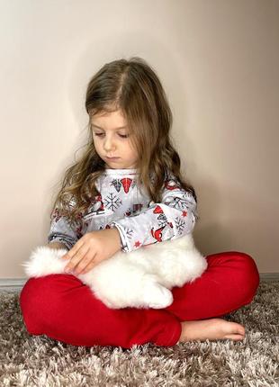 Піжама дитяча костюм домашній різдвяний новорічний принт новорічна дитяча піжама