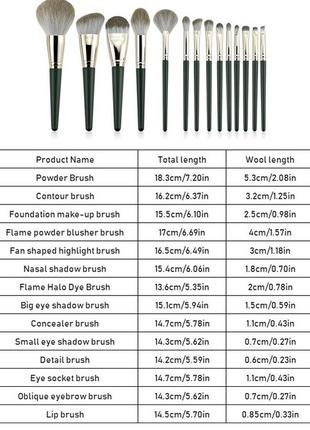 Набор косметических кистей для макияжа , 14 штук6 фото