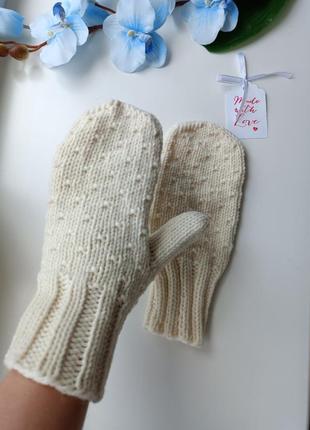Перчатки ручной работы вязанные шерсть