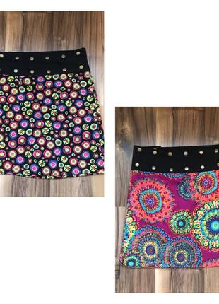Яркая двусторонняя хлопковая юбка
