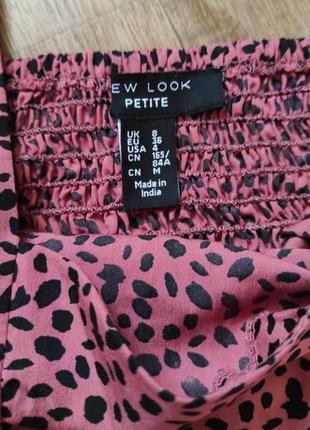 Коротка сукня з довгими пишними рукавами в леопардовый принт8 фото
