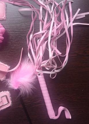 Еротичний набір аксесуарів для зв'язування 10 предметів рожевий6 фото