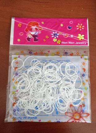 Пакет резинок для плетения браслетов белые1 фото