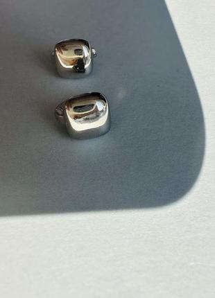 Сережки срібло 925 проба посріблення мінімалістичні сережки квадрати