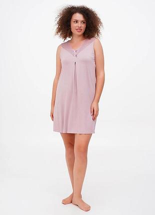 Нічна сорочка cotpark однотонна бузкова домашня віскоза 10638