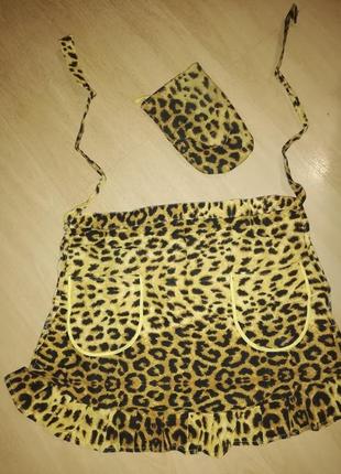 Фартук с прихваткой animal print желто-черный