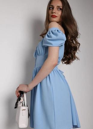 Платье мини со шнуровкой-корсетом на талии3 фото
