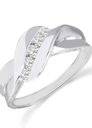 Золотое кольцо с бриллиантами 0,20 карат 17 мм. белое золото женское