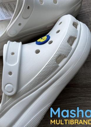 Кроксы женские краш белые на платформе, crocs crush clog3 фото