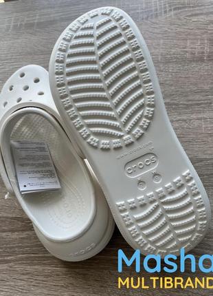 Кроксы женские краш белые на платформе, crocs crush clog7 фото