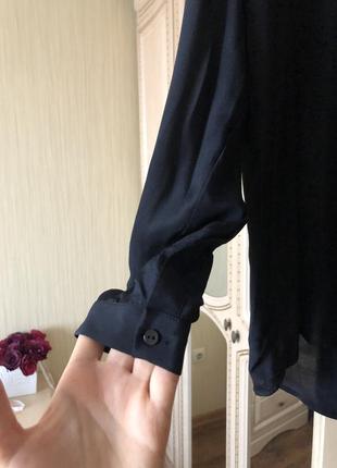 Базовая серная шелковая блузка блуза рубашка лонгслив, натуральный шёлк,шелк, шовк,10 фото