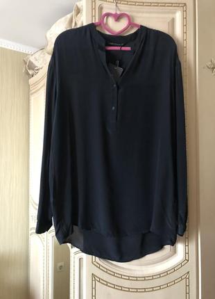 Базовая серная шелковая блузка блуза рубашка лонгслив, натуральный шёлк,шелк, шовк,4 фото
