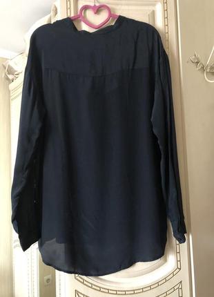 Базовая серная шелковая блузка блуза рубашка лонгслив, натуральный шёлк,шелк, шовк,3 фото