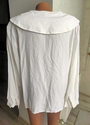 Белая натуральная блуза большого размера, пог 583 фото