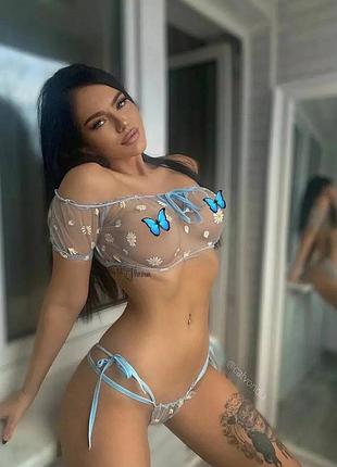 Напівпрозорий комплект білизни