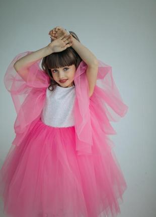 Дитяча сукня для дівчинки кольору барбі 4