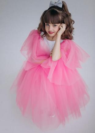 Дитяча сукня для дівчинки кольору барбі 5