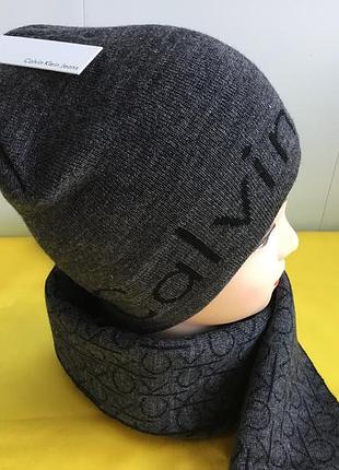 Шапочка і шарфик комплект calvin klein новий