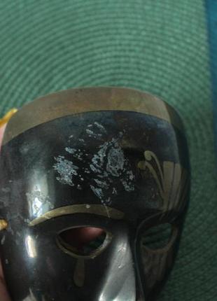 Вінтажна маска карнавальна, інтер'єрна. латунь.3 фото