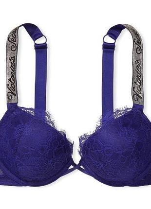 Бюстгальтер со стразами victoria’s secret bombshell shine strap lace add 2 cups bra