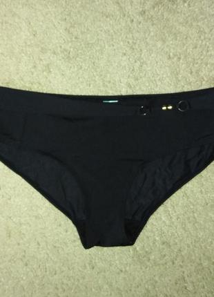 Фирменные высокие плавки черные, черный низ купальника ocean club